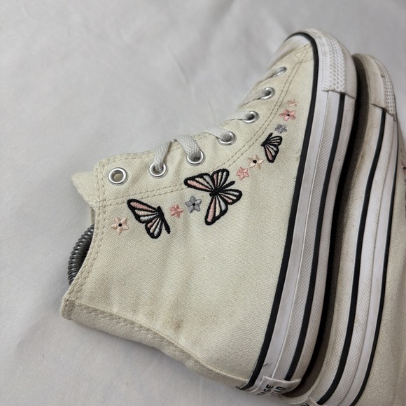 New Converse A07336F All Star Butterfly Hi Sneakers White Multi Kids Size 2.5 - Picture 9 of 16